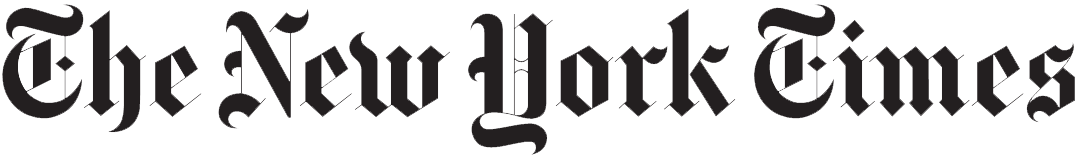 The New York Times wordmark in blackletter font style.